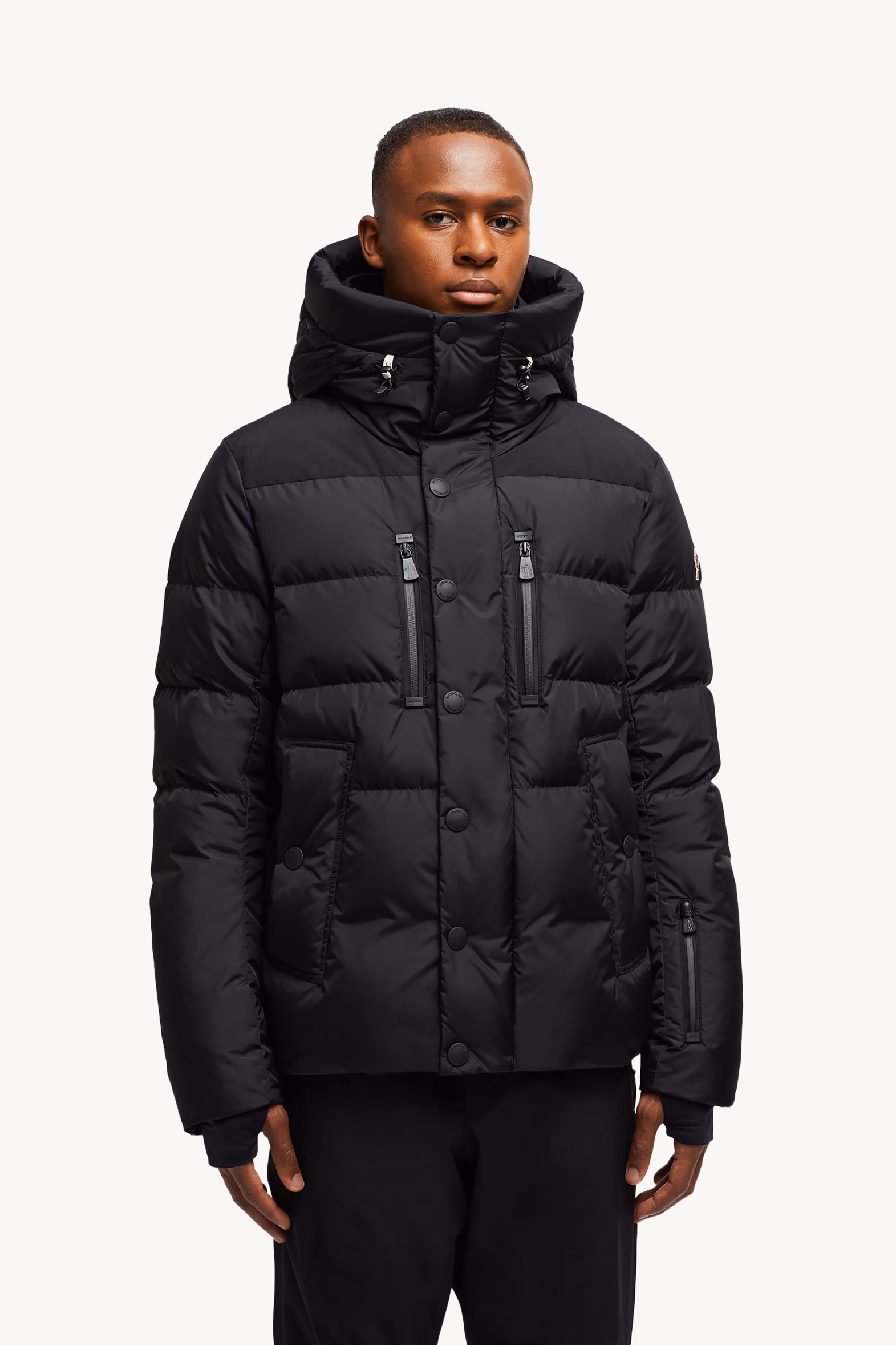Chaqueta plumífero de esquí con capucha doble Rodenberg Hombre Negro Moncler 3